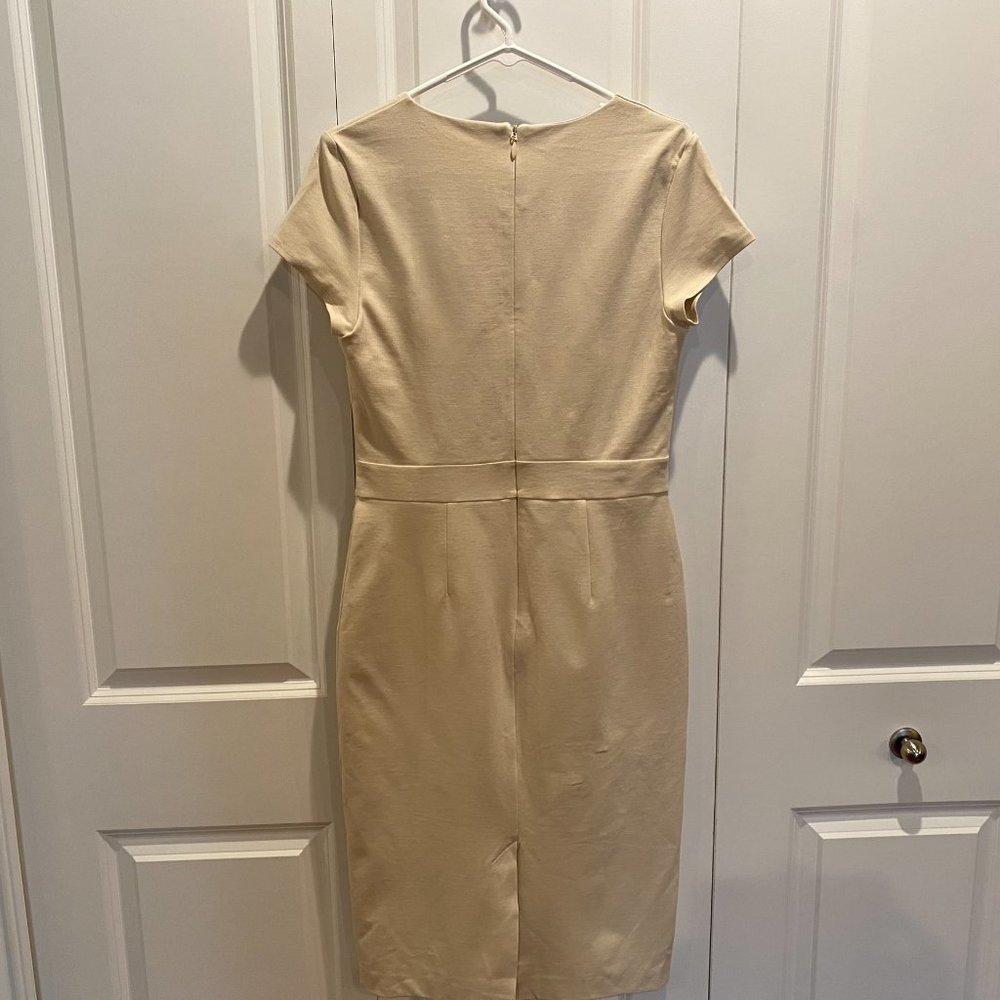 Bebe Light Tan Neckline Lace Up Dress Size Large - Picture 6 of 9